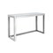 Saltoro Sherpi Eun 50 Inch Metal Sideboard Buffet Console Table, Marble Top, Chrome Base-